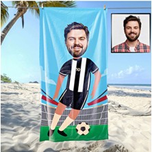 Ejoya Kişiye Özel Mikrofiber Plaj ve Spor Havlusu 1 Adet Düz Desenli Taraftar Temalı