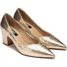 Kadın Yılan Desenli Gündelik Topuklu Ayakkabı 5000