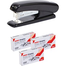 Siyah S-600 Popular Zımba Makinesi 3000 Li No:24-6 24/6 Zımba Teli ile Midi Boyut