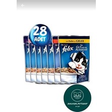 Felix 28 Paket Karışık Kedi Yaş Mama Premium Kalite ile Tat ve Koku Zenginliği Sağlıyor