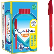 Paper Mate Inkjoy Tükenmez 100 Kapaklı Uç M Kırmızı 50'li Kutu