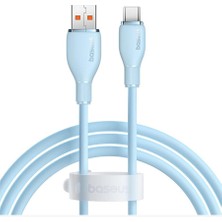 Pudding Hızlı Şarj Özellikli USB Type-C 100W Kablo 1.2m Mavi