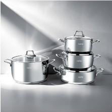Silver Klasik 8 Parça Paslanmaz Çelik Tencere Seti