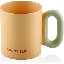 Kupa Makaron Porselen Kupa Sarı 330 ml