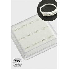 Zirkon Tek Taş Halka Gümüş Hızma 12 Adet