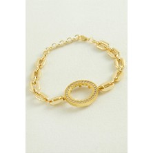 Çeyrek Altın Koyulabilir Taşlı Bileklik