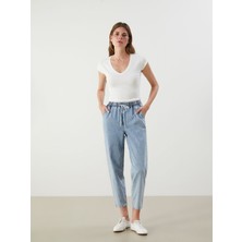 Lc Waikiki Yeni Sezon Beli Lastikli Balloon Fit Kadın Jean Pantolon
