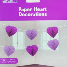 Doğum Günü Süsü Ponpon Kalpli Mor Pk:12