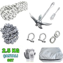 Goldsea Marine Tekne ve Şişme Bot Için Hazır Çapa Seti Çantalı 2.5 KG