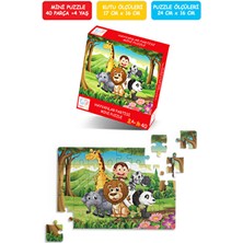 Hayvanlar Partisi Mini Puzzle 40 Parça 4+ Yaş Eğlenceli Tasarımlı Çocuk Yapboz