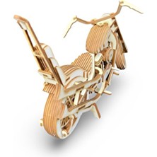3D Ahşap Easy Rider Motosiklet Puzzle - Harley Tarzı Ahşap Chopper Motor MAKETI-173 Parça Hobi Seti