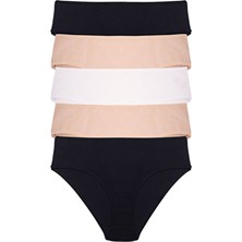 Kadın Külot Yüksek Bel Bikini 5 Li Paket Pamuklu Likralı Mıxcolor