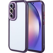 Galaxy A54 Kılıf Kamera Korumalı Renkli Kenar ve Çerçeve Tasarımlı N7TH Vitamin Kapak-Derin Mor