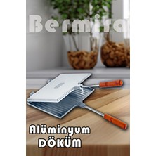 Bermira Home Collection Bermira Alüminyum Dölüm Ocak Üstü El Tost Makinası 24X18 cm Gri Renkli Çift Taraflı Izgara Özelliği