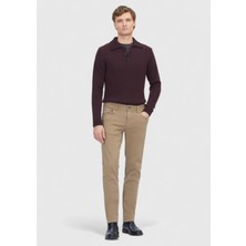 Vizon Düz Örme Slim Fit Casual Pamuk Karışımlı Pantolon
