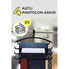 2'li 4 Katlı Çok Amaçlı Pantolon & Aksesuar Askısı Antrasit