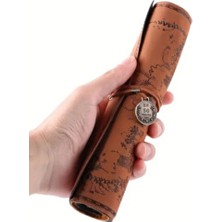 Yaratıcı Hazine Haritası Retro Kalem Kutusu Deri Büyük Kapasiteli Rulo Kalem Çantası