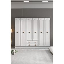 PlatinReyon Bohem 6 Kapak 2 Çekmeceli Gardırop