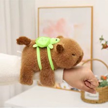 Cabypara Kaplumbağalı Peluş Kapibara Kuyruk Sallayan Bileklik Oyuncak ve Araba Aksesuarı 17 cm