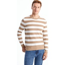 Lc Waikiki Yeni Sezon Bisiklet Yaka Uzun Kollu Çizgili Erkek Triko Kazak