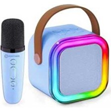 Mikrofonlu Karaoke Bluetooth Hoparlör Rgb LED Işıklı 5 Efektli Ses Bombası