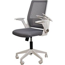 Fileli Çalışma Sandalyesi Montajlı Hazır Kollu Ofis Koltuğu Büro Bilgisayar Çalışma Koltuğu Antrasit