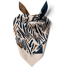 Tua İpek Orman Yansımaları Desenli Çok Renkli 55 x 55 cm Polyester Bandana Kadınlar İçin Şık Aksesuar