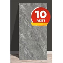 10 Adet, 30X60 cm Lüx Gri Mermer Desenli Kendinden Yapışkanlı Seramik Köpük Banyo Pvc Duvar PANELI-M090