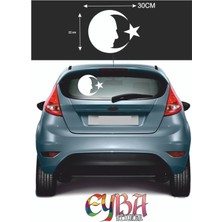 Türk Bayrağı Sticker Ay Yıldız Atatürk Araba Oto Sticker 30 cm x 22 cm