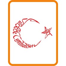 T.c Atatürk Yazılı Ay Yıldız Oto Sticker 20X14 cm Kırmızı