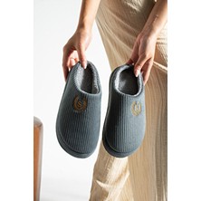 Nakışlı Kadife Ev Terliği | Kışlık Unisex Ev Terliği | Kaydırmaz Taban