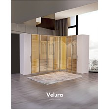 Velura Home Tress 9 Cam Kapaklı Köşe Gardırop (Dolap)