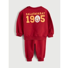 Lc Waikiki Yeni Sezon Bisiklet Yaka Galatasaray Baskılı Erkek Bebek Sweatshirt ve Eşofman Alt 2'li Takım
