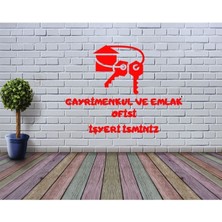 Emlak Ev-Anahtar Isme Özel Işyeri Sticker Reklam Tanıtım Anahtar Ev Araba