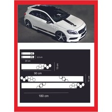 Marşpiyel,kaput,yan Ayna Sticker 5 Li Set 180*11CM , 20*2,5cm , 1 Adet 90*13CM Oto Sticker