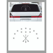 Adige Çerkez Bayrak Sembolü Araba Sticker 20X12CM - Oto Sticker