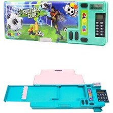 Vintage Kalem Kutusu Hesap Makineli 2 Bölmeli 4 Fonksiyonlu