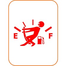 Yakıt Göstergesi Depo Kapağı Sticker Kırmızı