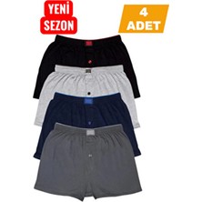 Tutku Erkek Penye Düz Boxer Karışık 4'lü