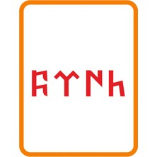 Türk Göktürkçe Oto Sticker 30X9 cm Kırmızı