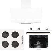 Alveus Beyaz Cam Ankastre Set