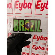 Brazil 12X5 cm Baskes Renkli Baskı Sticker, Bisiklet, Karavan,otomobil,çocuk Odası