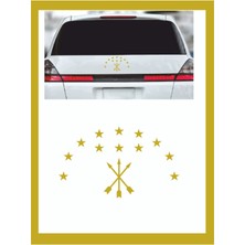 Adige Çerkez Bayrak Sembolü Araba Sticker 33X20CM - Oto Sticker