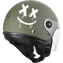 Motosiklet Gülen Yüz Kask Sticker Motor Yamaha Ybr