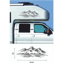 100X28CM Ağaç Dağ Araba Dekor Orman Sticker - Off Road - Karavan - Oto Sticker -