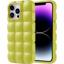 Apple iPhone 14 Pro Max Kılıf Parlak Esnek Silikon N7TH Dom Dom Kapak-Yeşil