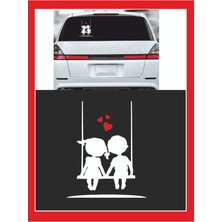 Salıncakta Sallanan Çocuklar Sticker - Oto Sticker - 18*15CM