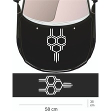 Sticker 58X35 cm - Yeni Trend - Bal Peteği Kaput Oto Sticker - Araba Çıkartma