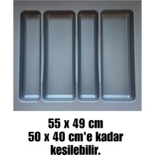 Almital 55X49 Cm_Antrasit Plastik Mikro Kabartma Desenli Kepçelik  - Ücretsiz Kesim