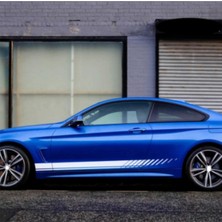 2 Adet Sağ ve Sol Şerit Tüm Araçlara Uyumlu Oto Sticker Beyaz